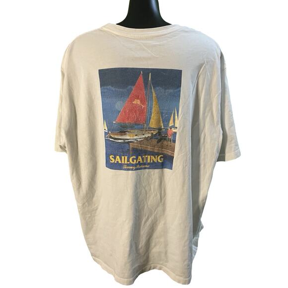 Tommy Bahama “Sailgating” Graphic T-Shirt Men’s XXL White Short Sleeve Relax Fit - Picture 1 of 7